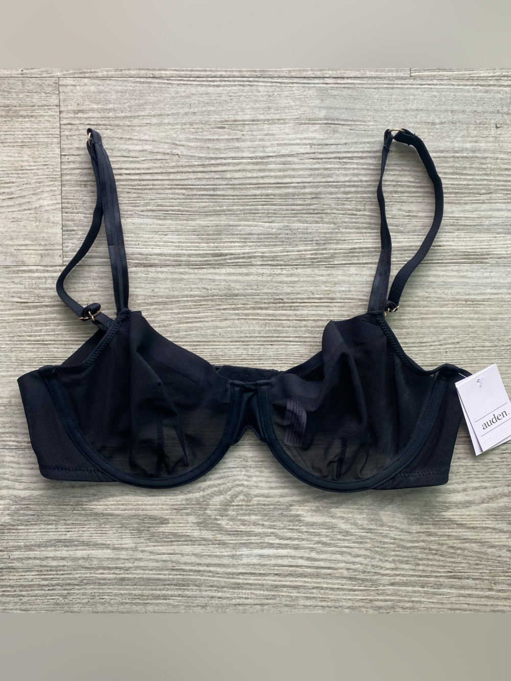 Auden Unlined Demi Coverage Underwire Mesh Bra 36C